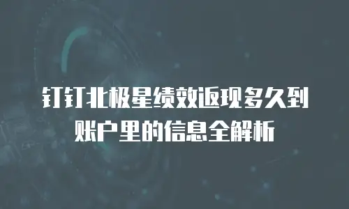 钉钉北极星绩效返现多久到账户里的信息全解析