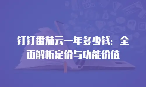 钉钉番茄云一年多少钱：全面解析定价与功能价值