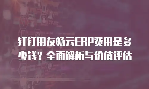 钉钉用友畅云ERP费用是多少钱？全面解析与价值评估