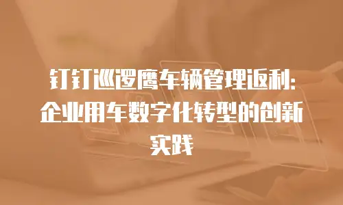 钉钉巡逻鹰车辆管理返利：企业用车数字化转型的创新实践