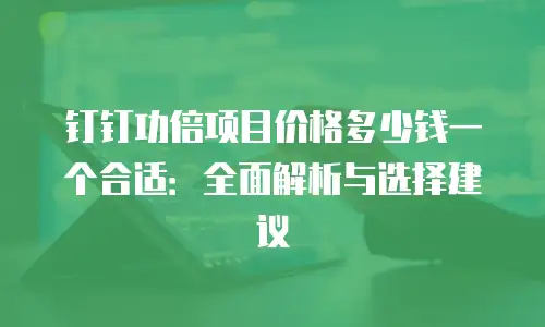 钉钉功倍项目价格多少钱一个合适：全面解析与选择建议