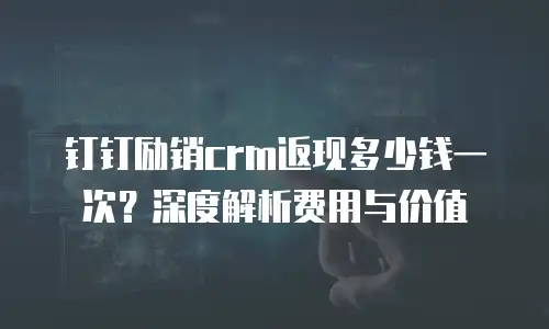 钉钉励销crm返现多少钱一次？深度解析费用与价值