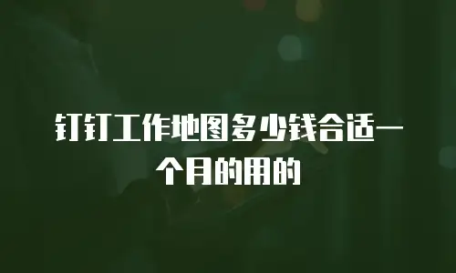 钉钉工作地图多少钱合适一个月的用的