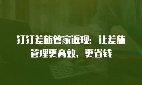 钉钉差旅管家返现：让差旅管理更高效、更省钱