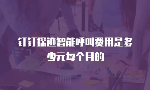 钉钉探迹智能呼叫费用是多少元每个月的