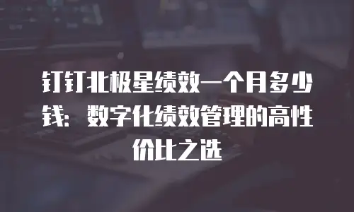 钉钉北极星绩效一个月多少钱：数字化绩效管理的高性价比之选