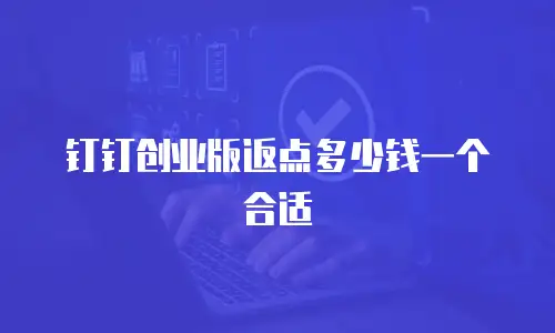 钉钉创业版返点多少钱一个合适