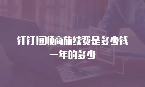 钉钉恒顺商旅续费是多少钱一年的多少
