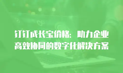 钉钉成长宝价格：助力企业高效协同的数字化解决方案
