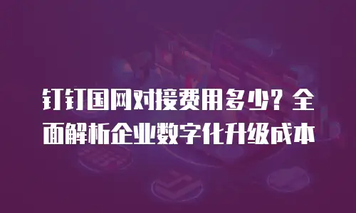 钉钉国网对接费用多少？全面解析企业数字化升级成本