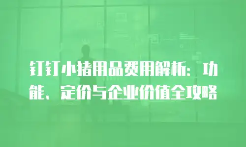 钉钉小猪用品费用解析：功能、定价与企业价值全攻略
