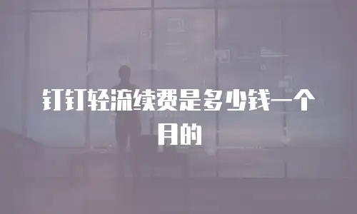 钉钉轻流续费是多少钱一个月的