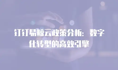 钉钉易鲸云政策分析：数字化转型的高效引擎