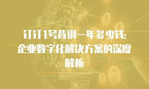 钉钉1号背调一年多少钱：企业数字化解决方案的深度解析