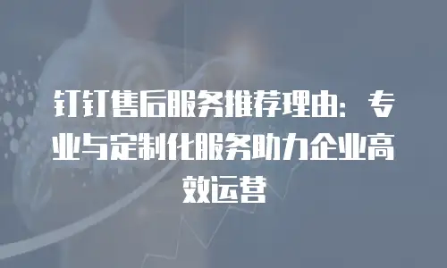 钉钉售后服务推荐理由：专业与定制化服务助力企业高效运营