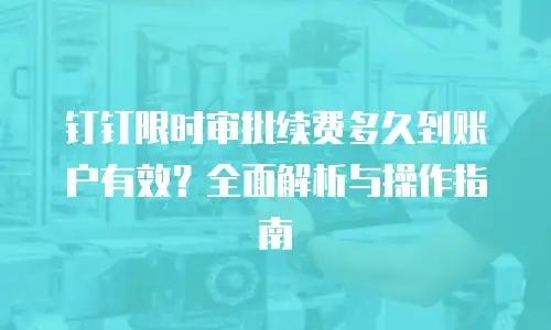 钉钉限时审批续费多久到账户有效？全面解析与操作指南