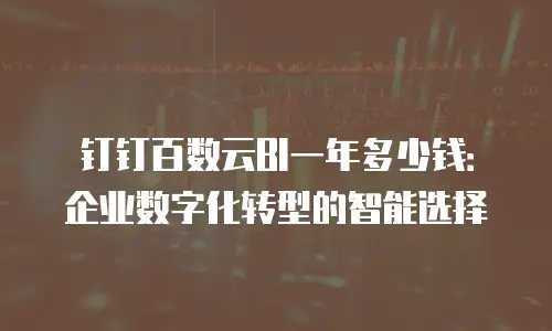 钉钉百数云BI一年多少钱：企业数字化转型的智能选择