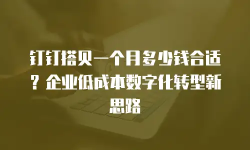 钉钉搭贝一个月多少钱合适？企业低成本数字化转型新思路
