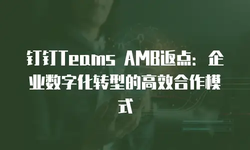 钉钉Teams AMB返点：企业数字化转型的高效合作模式