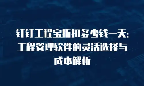 钉钉工程宝折扣多少钱一天：工程管理软件的灵活选择与成本解析