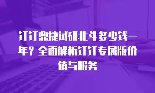 钉钉鼎捷试研北斗多少钱一年？全面解析钉钉专属版价值与服务
