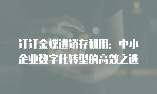 钉钉金蝶进销存租用：中小企业数字化转型的高效之选