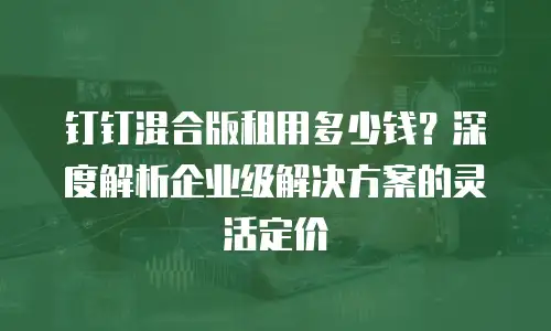 钉钉混合版租用多少钱？深度解析企业级解决方案的灵活定价
