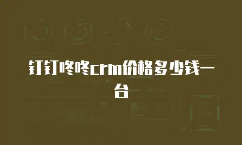 钉钉咚咚crm价格多少钱一台