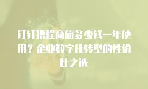 钉钉携程商旅多少钱一年使用？企业数字化转型的性价比之选