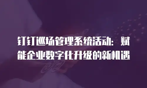 钉钉巡场管理系统活动：赋能企业数字化升级的新机遇