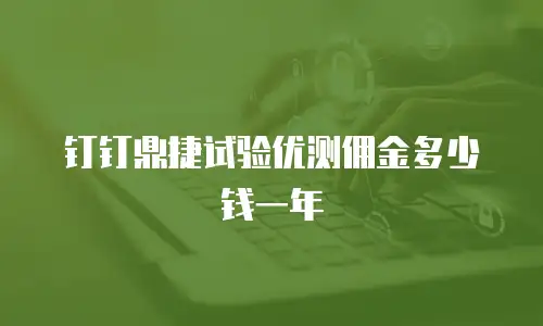 钉钉鼎捷试验优测佣金多少钱一年