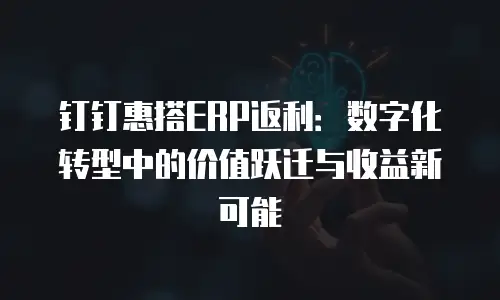 钉钉惠搭ERP返利：数字化转型中的价值跃迁与收益新可能