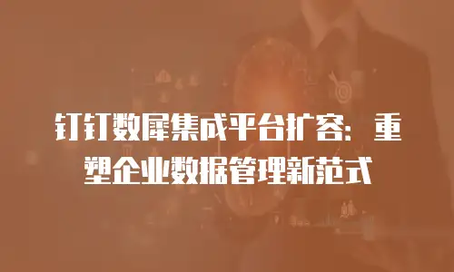 钉钉数犀集成平台扩容：重塑企业数据管理新范式