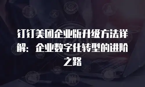 钉钉美团企业版升级方法详解：企业数字化转型的进阶之路