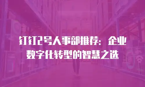 钉钉2号人事部推荐：企业数字化转型的智慧之选