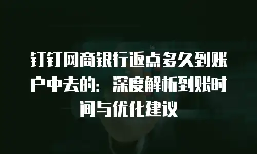 钉钉网商银行返点多久到账户中去的：深度解析到账时间与优化建议