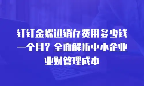 钉钉金蝶进销存费用多少钱一个月？全面解析中小企业业财管理成本