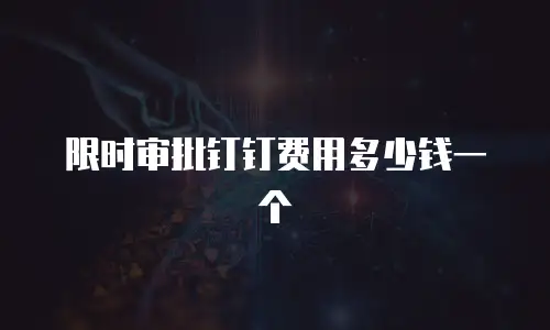 限时审批钉钉费用多少钱一个