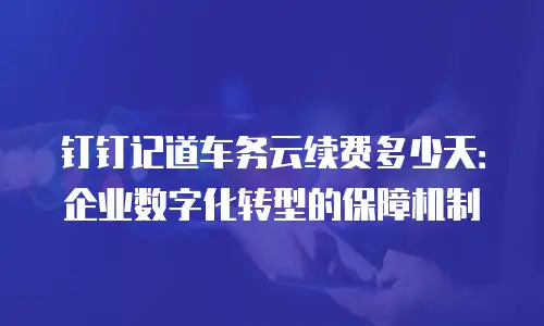 钉钉记道车务云续费多少天：企业数字化转型的保障机制