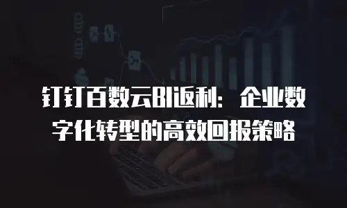 钉钉百数云BI返利：企业数字化转型的高效回报策略