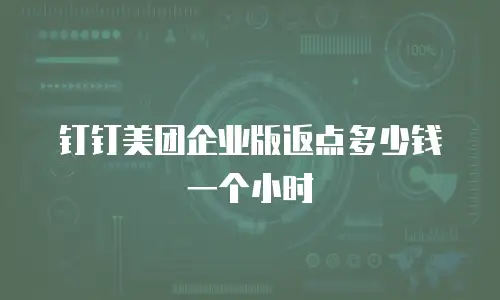 钉钉美团企业版返点多少钱一个小时