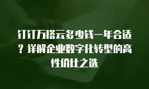 钉钉万搭云多少钱一年合适？详解企业数字化转型的高性价比之选