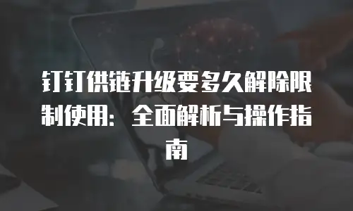 钉钉供链升级要多久解除限制使用：全面解析与操作指南