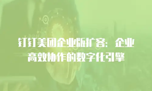 钉钉美团企业版扩容：企业高效协作的数字化引擎