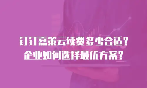 钉钉嘉策云续费多少合适？企业如何选择最优方案？