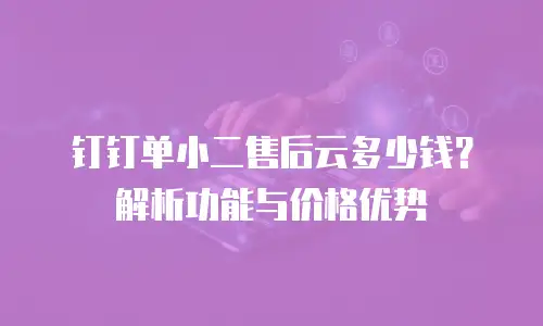 钉钉单小二售后云多少钱？解析功能与价格优势