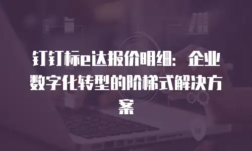 钉钉标e达报价明细：企业数字化转型的阶梯式解决方案