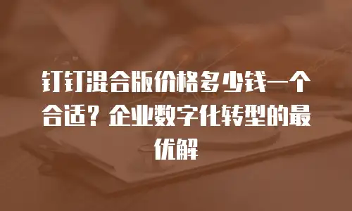 钉钉混合版价格多少钱一个合适？企业数字化转型的最优解