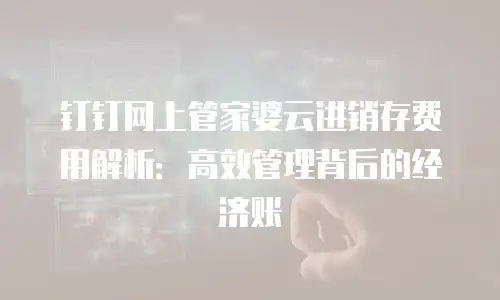 钉钉网上管家婆云进销存费用解析：高效管理背后的经济账