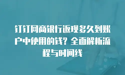 钉钉网商银行返现多久到账户中使用的钱？全面解析流程与时间线